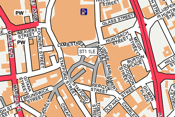 ST1 1LE map - OS OpenMap – Local (Ordnance Survey)