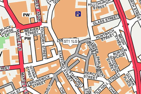 ST1 1LG map - OS OpenMap – Local (Ordnance Survey)
