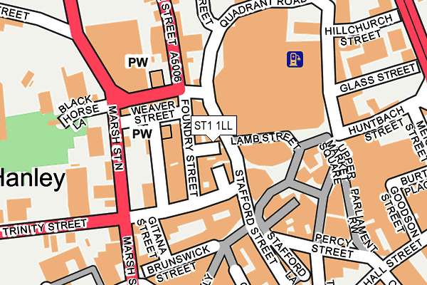 ST1 1LL map - OS OpenMap – Local (Ordnance Survey)