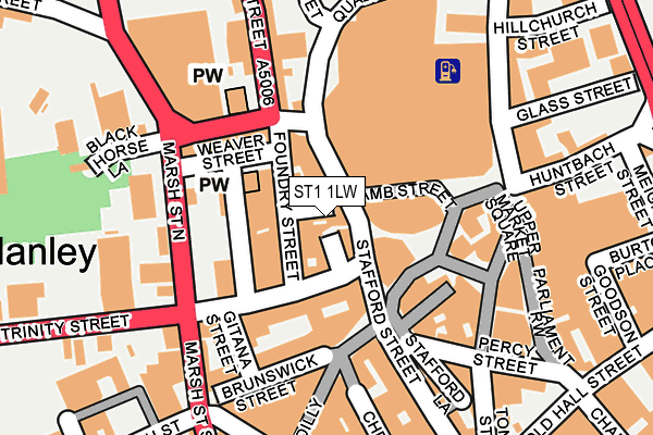 ST1 1LW map - OS OpenMap – Local (Ordnance Survey)