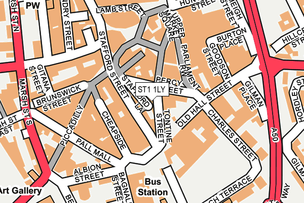 ST1 1LY map - OS OpenMap – Local (Ordnance Survey)