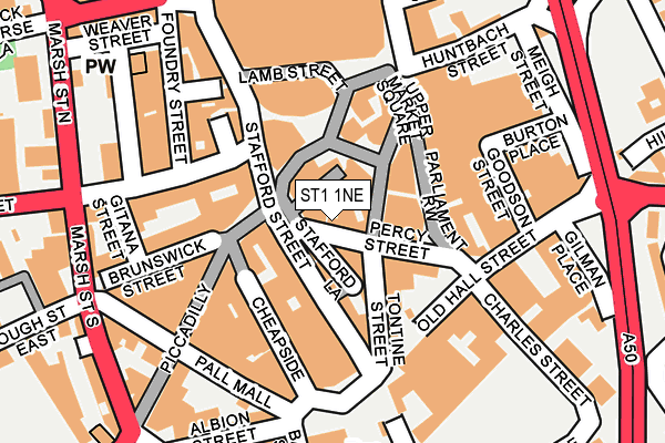 ST1 1NE map - OS OpenMap – Local (Ordnance Survey)
