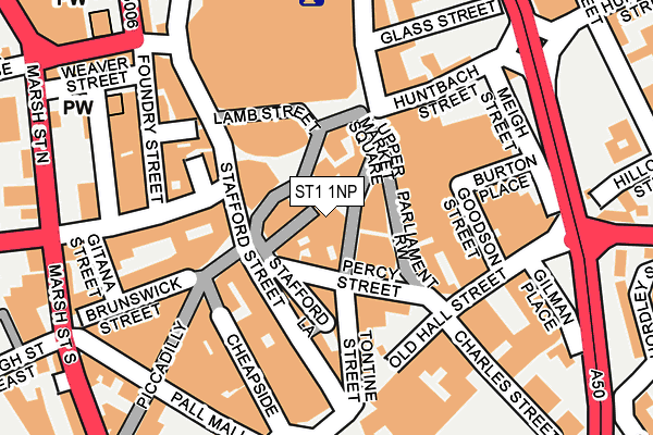 ST1 1NP map - OS OpenMap – Local (Ordnance Survey)