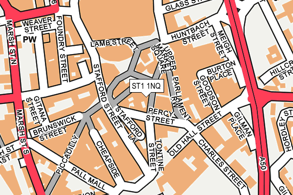 ST1 1NQ map - OS OpenMap – Local (Ordnance Survey)