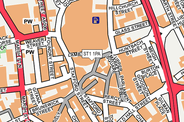 ST1 1PA map - OS OpenMap – Local (Ordnance Survey)