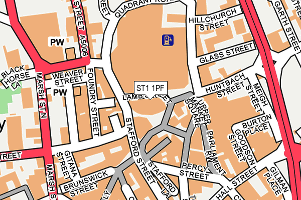 ST1 1PF map - OS OpenMap – Local (Ordnance Survey)