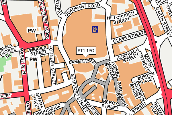 ST1 1PQ map - OS OpenMap – Local (Ordnance Survey)