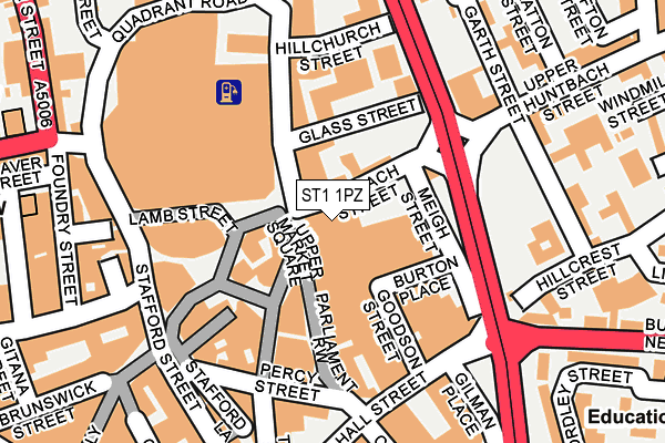 ST1 1PZ map - OS OpenMap – Local (Ordnance Survey)