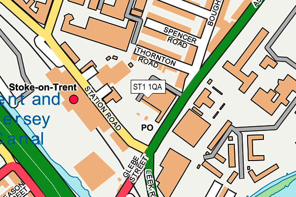 ST1 1QA map - OS OpenMap – Local (Ordnance Survey)