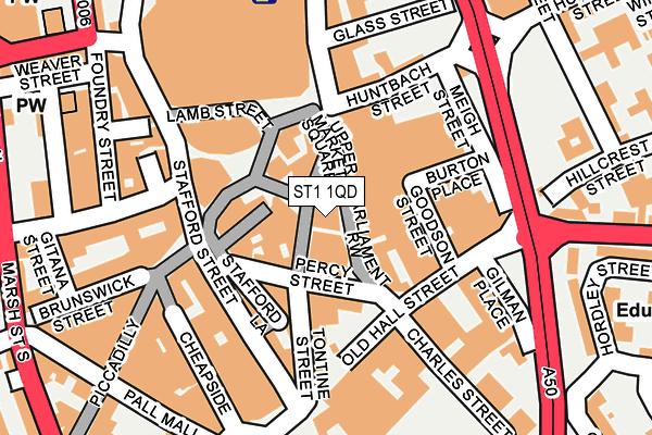 ST1 1QD map - OS OpenMap – Local (Ordnance Survey)