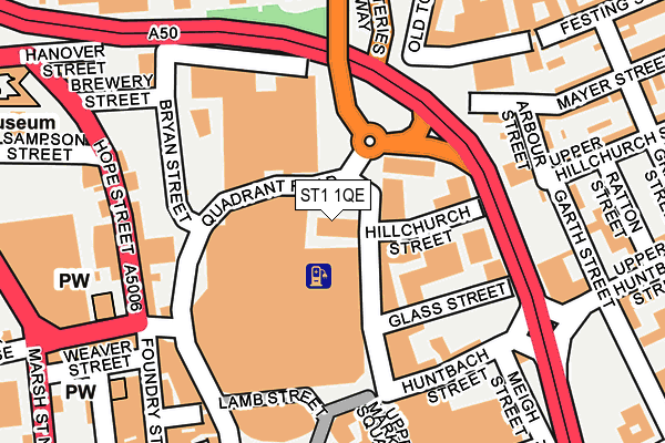 ST1 1QE map - OS OpenMap – Local (Ordnance Survey)