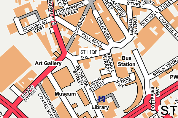 ST1 1QF map - OS OpenMap – Local (Ordnance Survey)