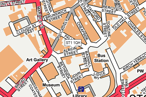 ST1 1QH map - OS OpenMap – Local (Ordnance Survey)