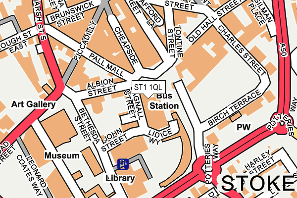 ST1 1QL map - OS OpenMap – Local (Ordnance Survey)