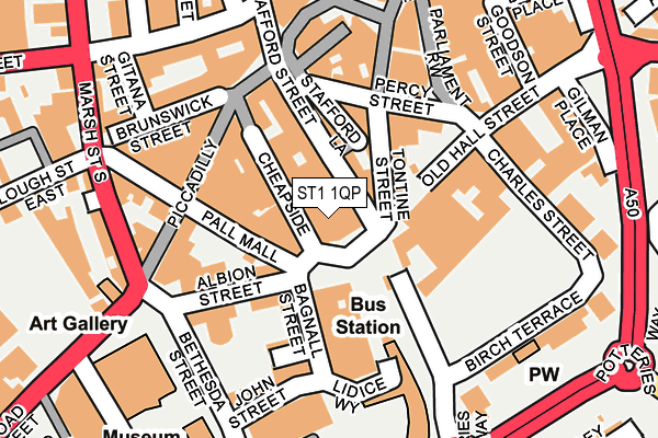 ST1 1QP map - OS OpenMap – Local (Ordnance Survey)