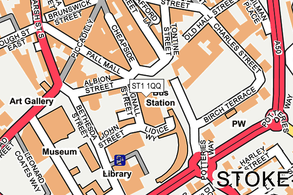 ST1 1QQ map - OS OpenMap – Local (Ordnance Survey)