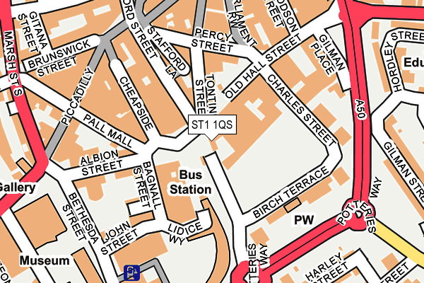 ST1 1QS map - OS OpenMap – Local (Ordnance Survey)