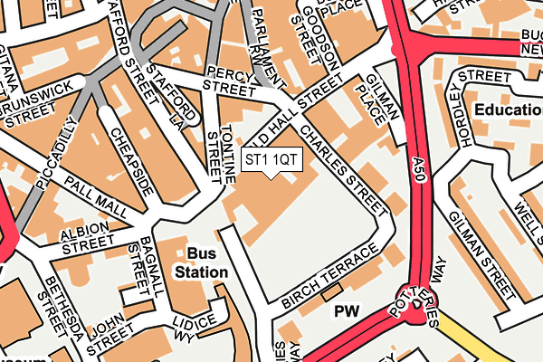 ST1 1QT map - OS OpenMap – Local (Ordnance Survey)