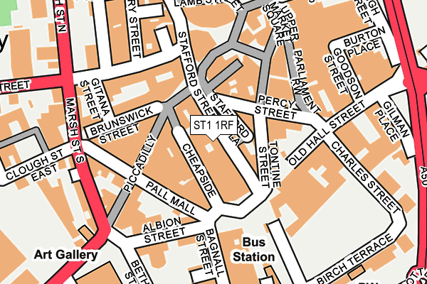 ST1 1RF map - OS OpenMap – Local (Ordnance Survey)