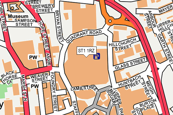 ST1 1RZ map - OS OpenMap – Local (Ordnance Survey)