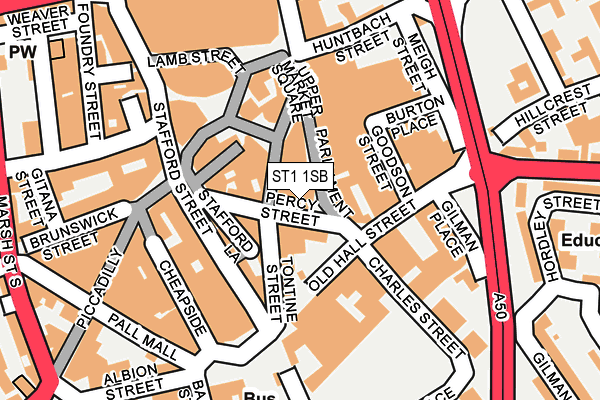 ST1 1SB map - OS OpenMap – Local (Ordnance Survey)