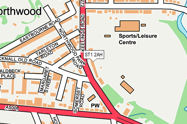 ST1 2AH map - OS OpenMap – Local (Ordnance Survey)