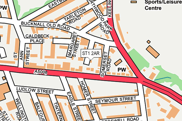 ST1 2AR map - OS OpenMap – Local (Ordnance Survey)