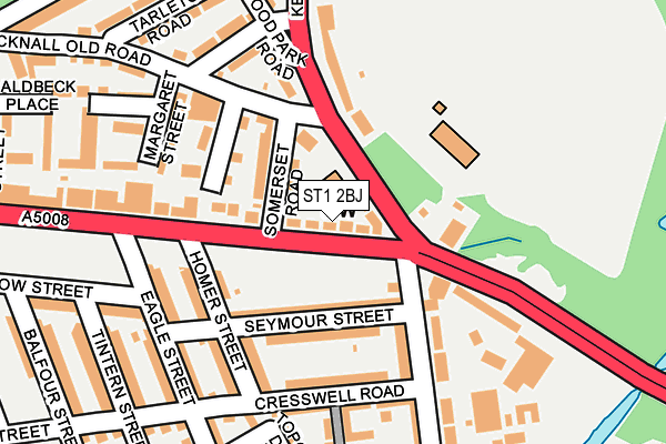 ST1 2BJ map - OS OpenMap – Local (Ordnance Survey)