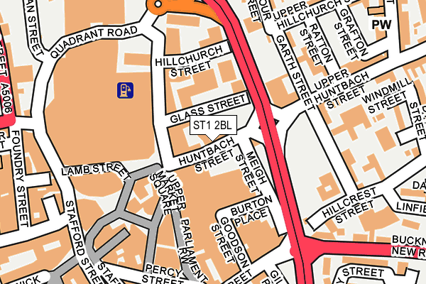 ST1 2BL map - OS OpenMap – Local (Ordnance Survey)