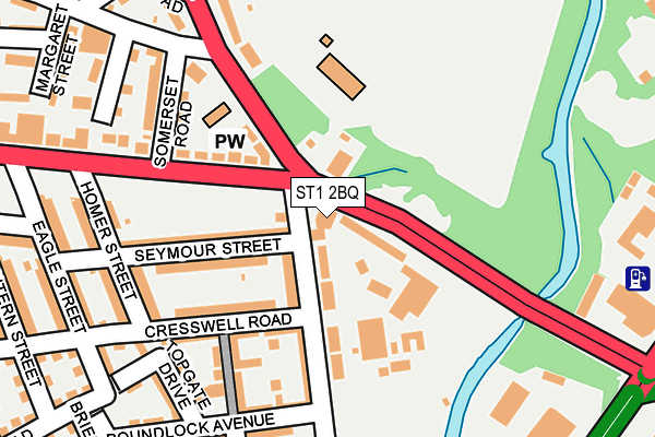 ST1 2BQ map - OS OpenMap – Local (Ordnance Survey)