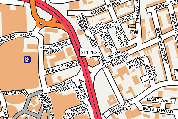 ST1 2BS map - OS OpenMap – Local (Ordnance Survey)