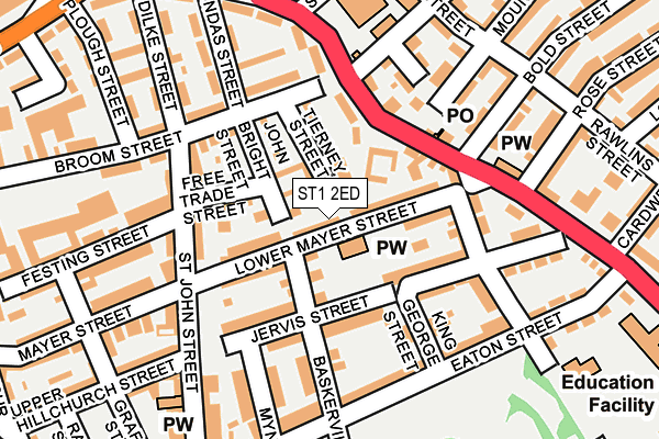 ST1 2ED map - OS OpenMap – Local (Ordnance Survey)