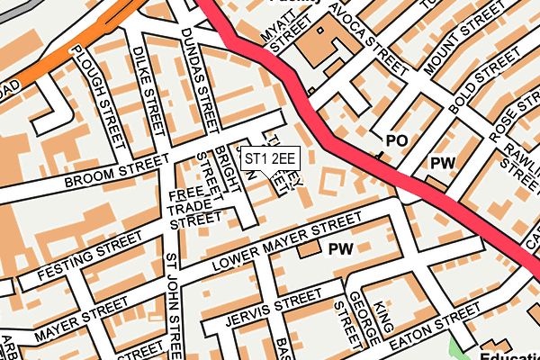 ST1 2EE map - OS OpenMap – Local (Ordnance Survey)