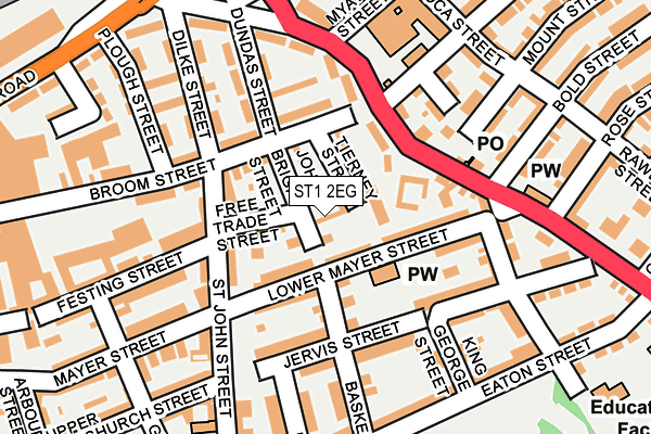 ST1 2EG map - OS OpenMap – Local (Ordnance Survey)