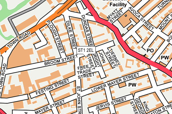 ST1 2EL map - OS OpenMap – Local (Ordnance Survey)