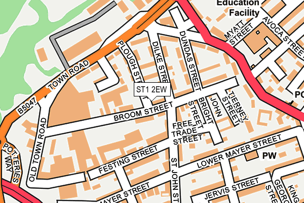 ST1 2EW map - OS OpenMap – Local (Ordnance Survey)