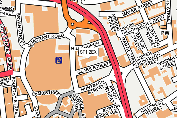 ST1 2EX map - OS OpenMap – Local (Ordnance Survey)