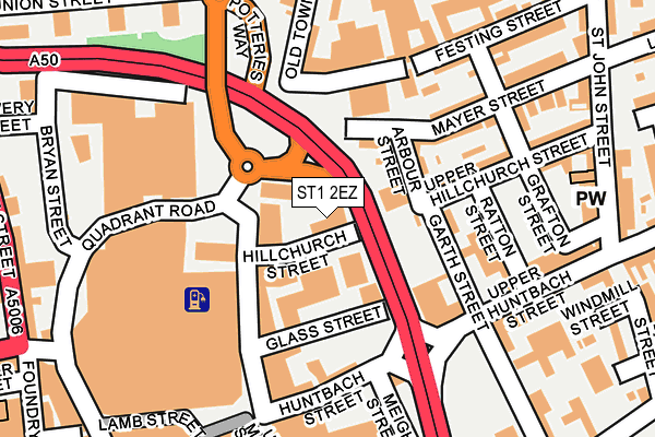 ST1 2EZ map - OS OpenMap – Local (Ordnance Survey)