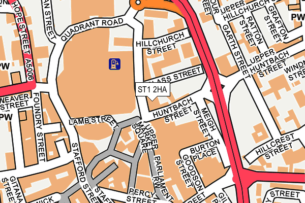 ST1 2HA map - OS OpenMap – Local (Ordnance Survey)
