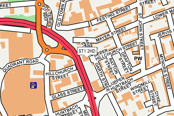 ST1 2HD map - OS OpenMap – Local (Ordnance Survey)