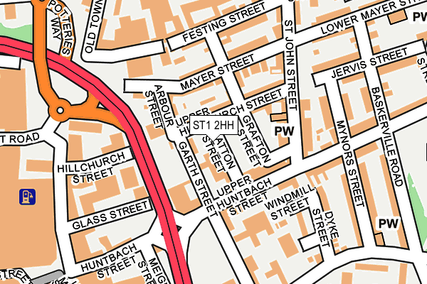 ST1 2HH map - OS OpenMap – Local (Ordnance Survey)