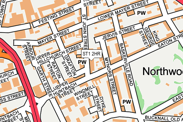 ST1 2HR map - OS OpenMap – Local (Ordnance Survey)