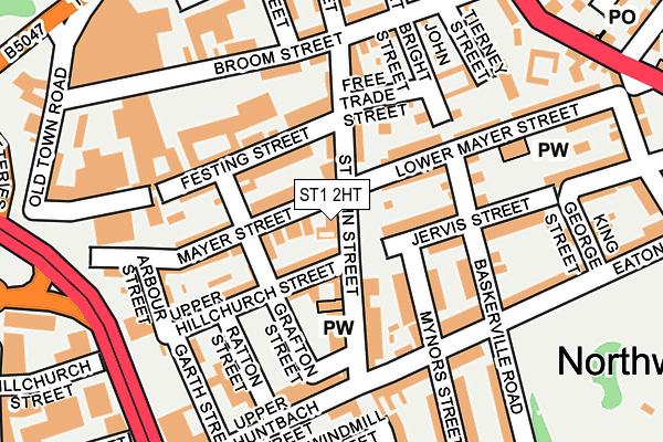ST1 2HT map - OS OpenMap – Local (Ordnance Survey)
