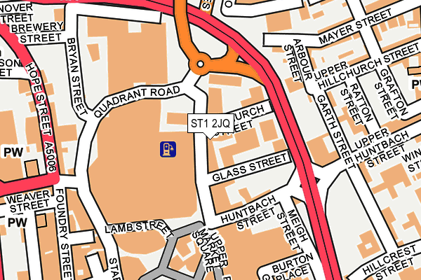 ST1 2JQ map - OS OpenMap – Local (Ordnance Survey)