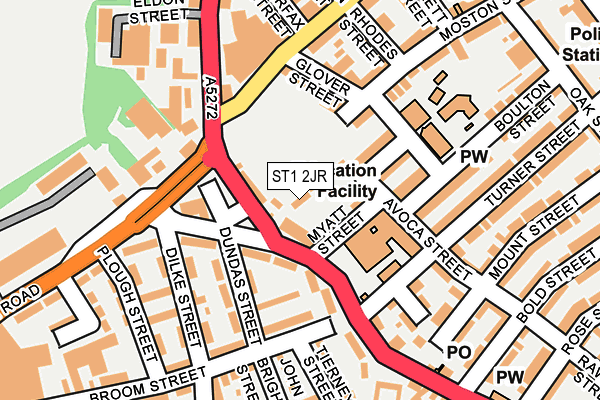 ST1 2JR map - OS OpenMap – Local (Ordnance Survey)