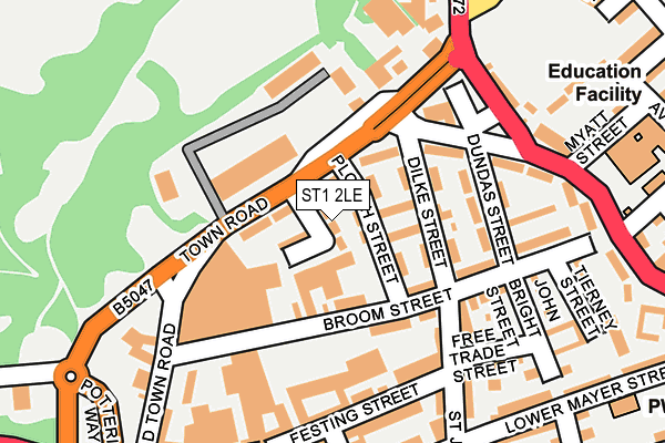 ST1 2LE map - OS OpenMap – Local (Ordnance Survey)