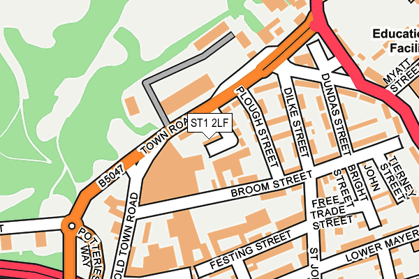 ST1 2LF map - OS OpenMap – Local (Ordnance Survey)
