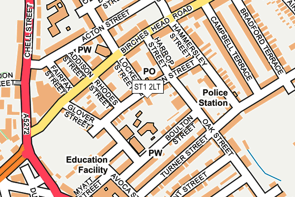 ST1 2LT map - OS OpenMap – Local (Ordnance Survey)