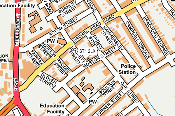 ST1 2LX map - OS OpenMap – Local (Ordnance Survey)