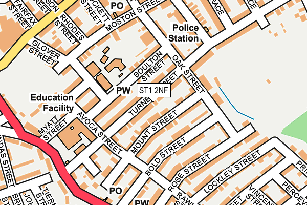 ST1 2NF map - OS OpenMap – Local (Ordnance Survey)